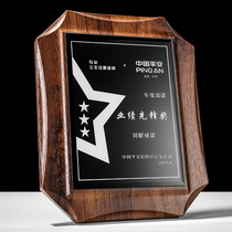 Creative solid wood licensed brand customized crystal dealership plaque customized business award souvenir medal spot