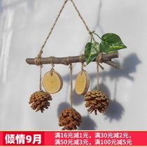 Dry branch decoration wall hanging ornaments wooden sticks handmade diy kindergarten ring creation pendant home decoration wall Creative