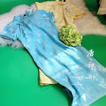 Ming and Qing classical Chinese style Tang suit heavy mulberry silk cheongsam double pure silk short sleeve cheongsam
