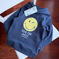 Smiley face patch embroidered sweater spring and autumn childrens hooded top-3 16