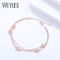 925 sterling silver double-layer star bracelet female ins niche design best friend simple rose gold plated cold wind 39