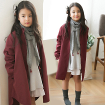 2021 Autumn New Korean version of spring and autumn girls long sleeve children female middle and big child coat coat long thin shirt