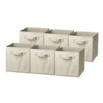 Sorbus Foldable Storage Cube Basket Bin 6 Pack Beige