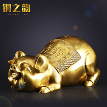 Pure handmade pure copper pig lucky pig piggy bank pig ornaments Home decorations Feng Shui ornaments Handicraft ornaments