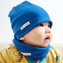 Baby hat scarf set spring and autumn cotton male Baby Baby Baby hat scarf two-piece girl autumn and winter