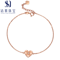 New product 18k gold diamond bracelet bracelet woman Au750 inlaid diamond with small crowdsourced design jewellery birthday present Christmas