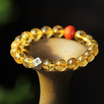 Citrine beads handstring about 10mm cai original DIY old silver life Buddha jewelry bracelet female does not return or change