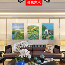 Eurostyle Living Room Decoration Painting Modern Brief About Triple Hang Painting With Frame Oil Painting American Sofa Background Fresco