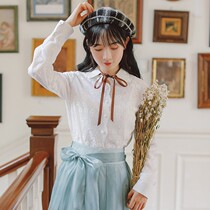 2020 Autumn literary retro lace shirt