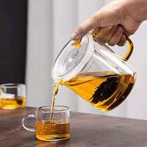 Glass teapot filter bubble teapot home high temperature and heat resistant European tea water separation tea maker flower tea set set