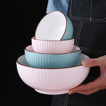 Day Style Home 10 Loaded Ceramic Bowls Pan Large soup bowls Blister Noodles Bowl Individuality Creative Ceramic Rice Bowl-style tableware
