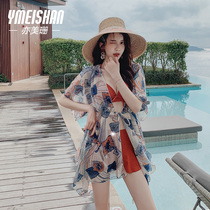 Yi Meishan swimsuit female vacation split sexy bikini three-piece cover belly thin net Red fashion seaside swimwear