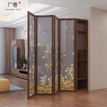Modern minimalist entrance to the family screen partition Living room Hyun Off disposal cabinet jade Orchid bird push-and-pull mobile shielded folding screen