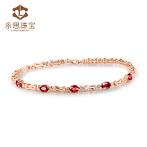 yong si jewelry 2 Karat natural ruby bracelets women 18K rose gold 62 points Diamond multicolored bracelet