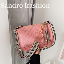 Sandro Ifashion 2021 new large capacity shoulder bag canvas Western style broadband messenger bag mobile phone bag