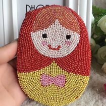  Beaded coin purse Handmade DIY beaded coin bag Female cute matryoshka mini card bag small wallet