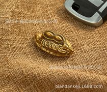 Overnight Financial Copper Key Buckle Handmade Creative Brass Pendant Leaves Subpeanut Wealth A Leaf Raw Property Pendant