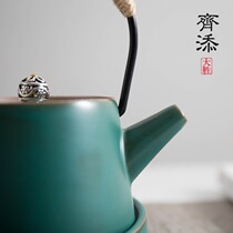 Ceramic Teapot Tiliang Kettle Retro Bubble Teapot Domestic Cooking Tea Ware Single Pot Tea Kettle Day Style Kung Fu Pottery Pot Tea Tea