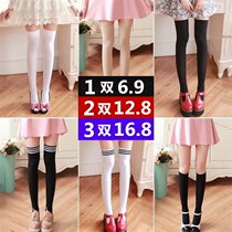  Summer goose down knee socks cotton high tube socks Japanese thin stockings womens stockings students Korean college style