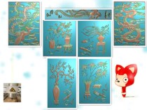 Melan Bamboo Chrysanthemum TV Cabinet Big Wardrobe Jdp Finely Carved wood Wooden Sculptures Antique Furniture Grayscale bmp