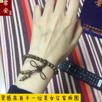 Ladies Kalimantan agarwood handstring beads bracelet Fidelity natural old material 6 8MM plus Buddha head tee