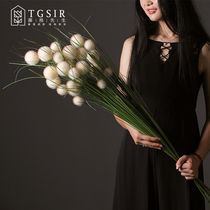 Simulation flower round tail grass Reed dog tail grass Nordic modern home indoor fake flower living room big bunch floor green plant