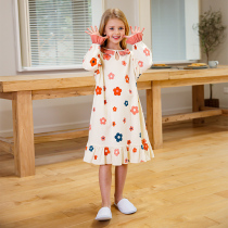 Girls Nightdress Cotton Children Long Sleeve Spring and Autumn Home Dress Children Children Childrens Pajamas Girl Pajamas Spring Princess Style