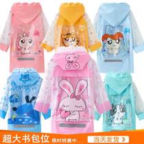 Childrens raincoat boys primary school girls kindergarten with schoolbags rain cape big children dinosaurs 3-6-12 years old 10