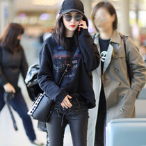  sandro moscoloni star with the same pullover hooded sweater women loose thin casual thickened top women