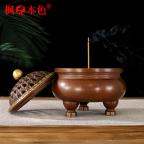 Copper incense burner ornaments household living room indoor supplies incense large sandalwood aromatherapy stove