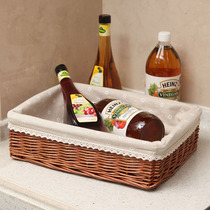 Willow rattan storage basket storage box dirty clothes basket desktop kitchen snacks basket willow storage basket storage basket