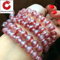 Natural cold shan Nanhong Red Manau Polytreasure Basin Chain High Ice Float Necklace Sweater Chain 108 Buddha Bracelet Bracelet