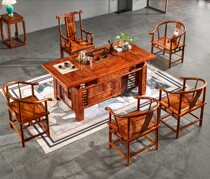 New Chinese mahogany tea table and chair combination Zen kung fu tea table solid wood rosewood tea table simple balcony tea table
