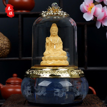 Car ornaments Guanyin Buddha statue peace ornaments Car interior car accessories Car ornaments Velvet sand gold Buddha statue car ornaments