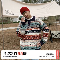 OFFBORD autumn and winter New sweater men Japanese vintage winter ins trend loose lapel knitwear coat