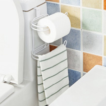 Toilet nail-free tissue holder wrought iron plastic-sprayed toilet paper hook kitchen door back roll holder toilet sundries
