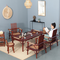 New Chinese tea table and chair combination Small tea table balcony Kung Fu tea table Simple modern zen rattan solid wood tea table