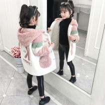 Korean girls autumn and winter coat 2021 new winter style children Korean version of long thick net red coat tide