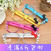 Korea stationery wholesale cute cartoon bow glasses pen KT cat ballpoint pen creative pen ball pen ball pen