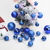 Christmas season royal blue glitter bright matte Christmas tree hanging ball Christmas scene layout color ball