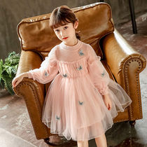 Girls dress 2020 Autumn dress new Autumn Sweater Dress Autumn Winter style children princess skirt plus Velvet
