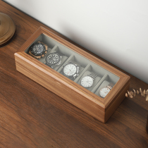 Black Walnut Solid Wood Watch Box Transparent High-end Jewelry Box High-end Household Accessories Bracelet Woodwood Box