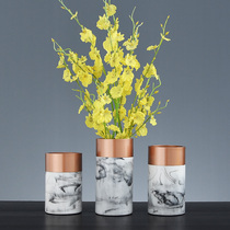 Modern simple imitation marble vase ornaments home accessories creative living room study table flower arrangement crafts