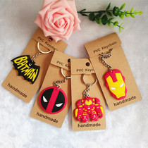 2021 New Cartoon keychain steel key ring Deadpool Batman creative key chain backpack personality pendant