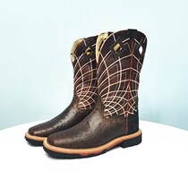 Handsome square head new mens boots Justin knight riding boots Ostrich leather western boots 41 42 43 44 5