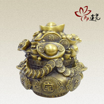 Step Foot Lotus Pure Copper Polypo Basin Swing Piece New Storage Money Pot Feng Shui Supplies