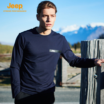 jeep men's autumn winter long sleeve t-shirt loose breathable top large size outdoor sports sweatshirt casual coat