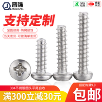 304 stainless steel cross round head flat tail self tapping screw PB electronic screw disc head self tapping screw M3M4M5
