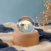 Music box wooden crystal ball transparent ball childrens rotating dream music box to send girlfriends best friends birthday gift