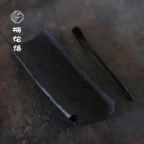 Plum Blossom Creative Chinese retro simple handmade iron Tea Tea Needle six gentlemen tea ceremony accessories two-piece set
